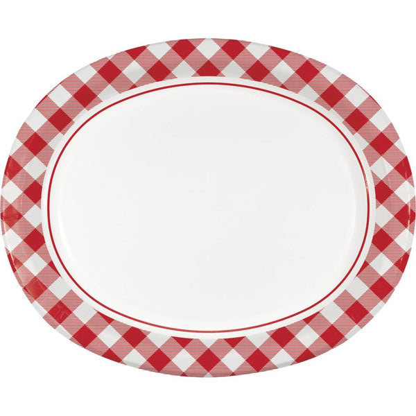 Party Decorations Classic Gingham Oval Platter (8/Pkg)