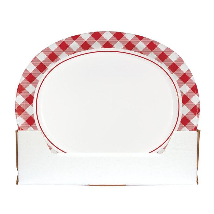 Party Decorations Classic Gingham Oval Platter (8/Pkg)