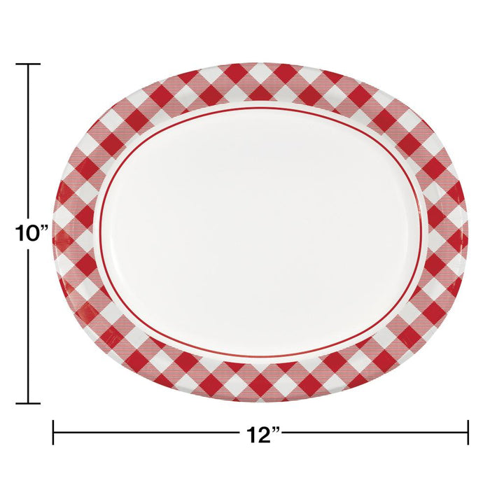 Party Decorations Classic Gingham Oval Platter (8/Pkg)