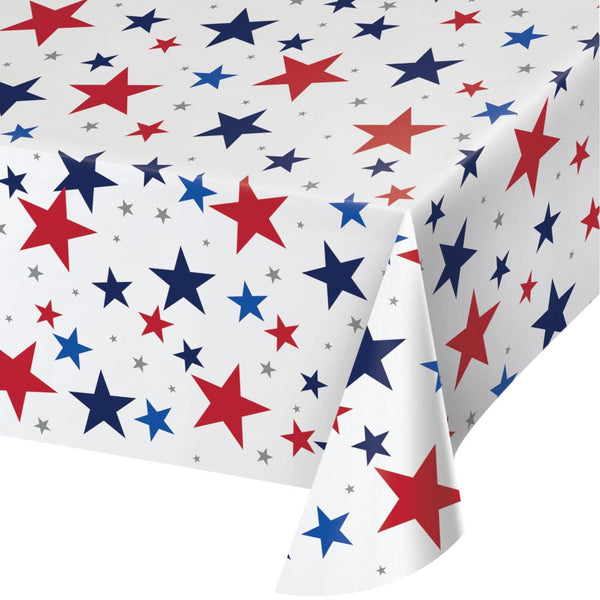 Party Decorations Patriotic Stars Paper Tablecover All Over Print 54X102 (1/Pkg)