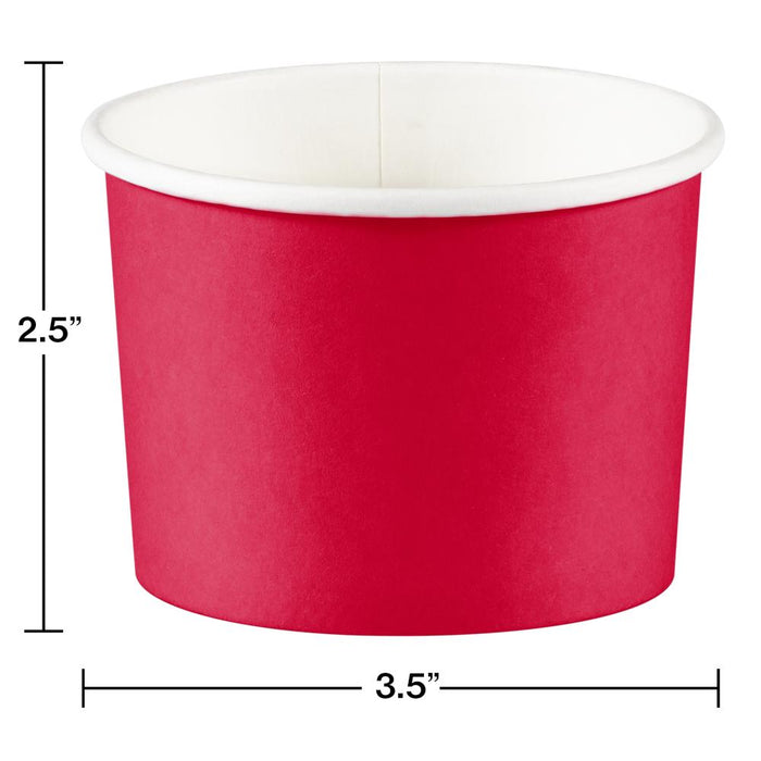 Party Decorations Classic Red 8 oz Paper Treat Cups (8/Pkg)