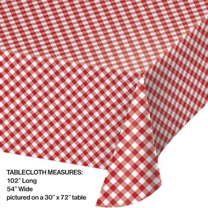 Party Decorations Classic Gingham Paper Tablecover All Over Print, 54" X 102" (1/Pkg)