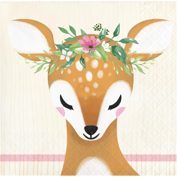 Party Decorations Deer Little One Beverage Napkin (16/Pkg)