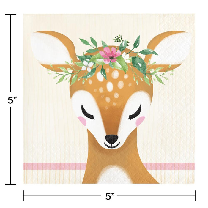 Party Decorations Deer Little One Beverage Napkin (16/Pkg)