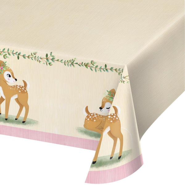 Party Decorations Deer Little One Paper Tablecover All Over Print, 54