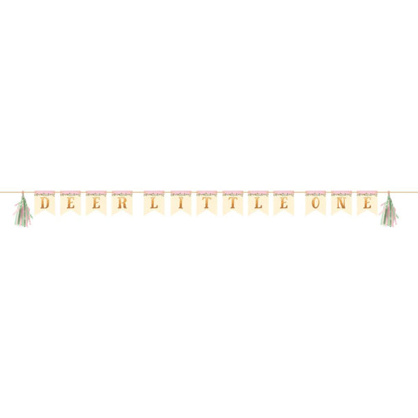 Party Decorations Deer Little One Banner With Tassel (1/Pkg)