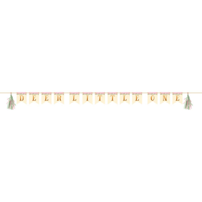 Party Decorations Deer Little One Banner With Tassel (1/Pkg)