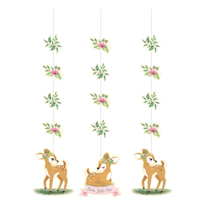 Party Decorations Deer Little One Hanging Cutouts (3/Pkg)