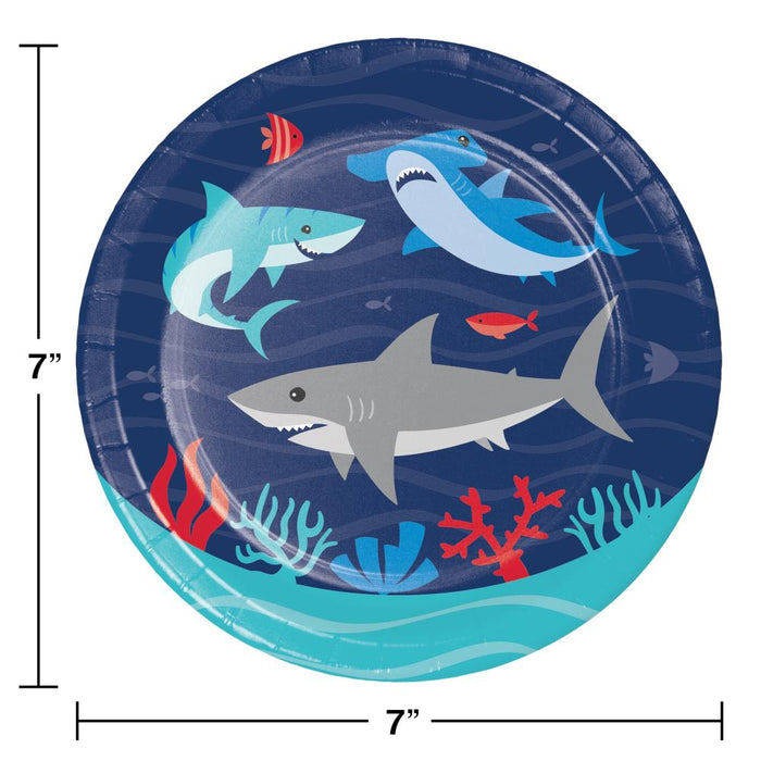 Party Decorations Shark Party Paper Dessert Plate (8/Pkg)