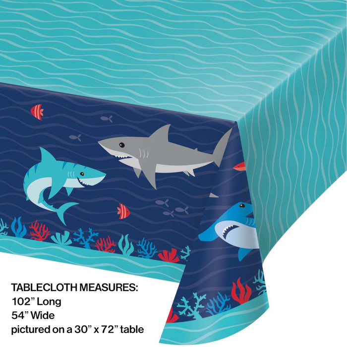 Party Decorations Shark Party Paper Tablecover All Over Print, 54" X 102" (1/Pkg)