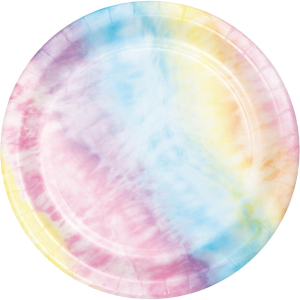 Party Decorations Tie Dye Party Paper Dessert Plate (8/Pkg)