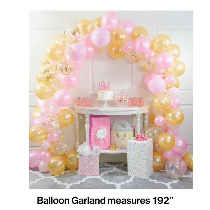 Party Decorations Pink And Gold Balloon Garland Kit (112/Pkg)