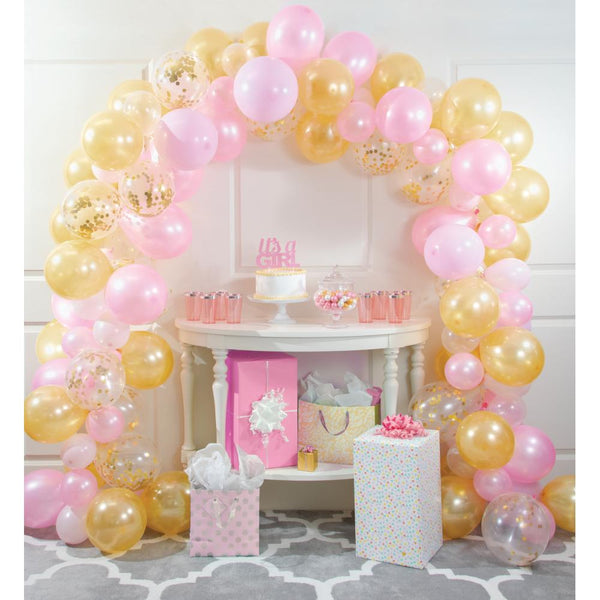 Party Decorations Pink And Gold Balloon Garland Kit (112/Pkg)