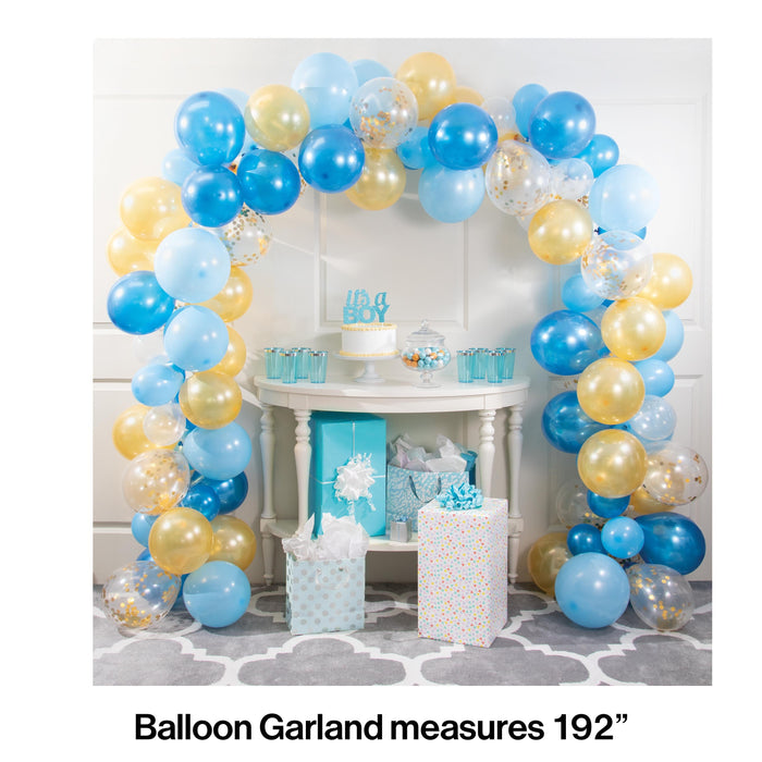 Party Decorations Blue And Gold Balloon Garland Kit (112/Pkg)