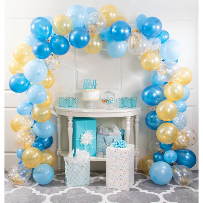 Party Decorations Blue And Gold Balloon Garland Kit (112/Pkg)