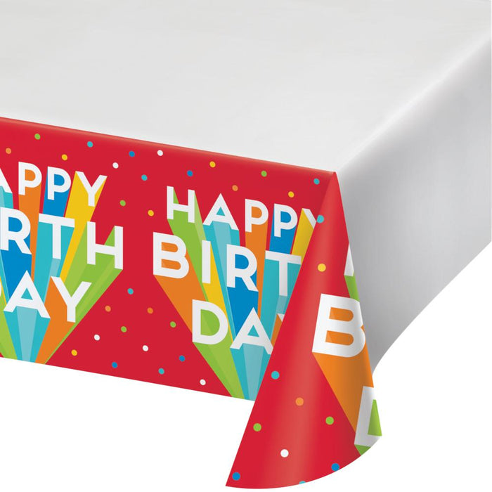 Party Decorations Big Birthday Bash Plastic Tablecover 48" X 88" (1/Pkg)