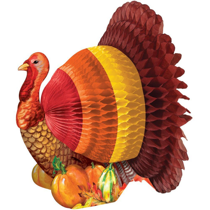 Party Decorations Honeycomb Centerpiece, 6" Turkey