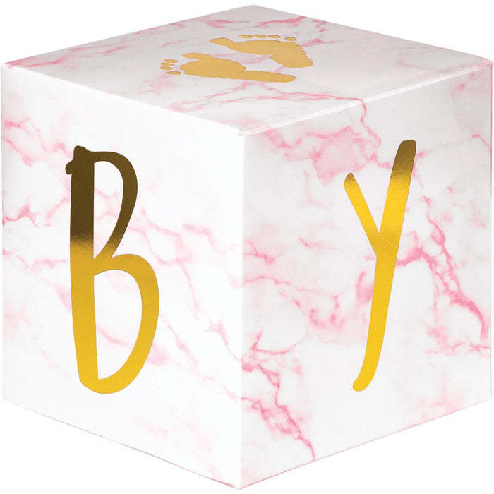 Party Decorations Pink Marble Centerpiece Baby Blocks, Foil (3/Pkg)