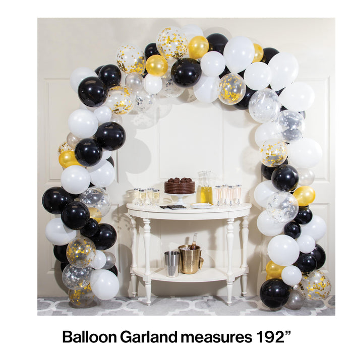 Party Decorations Black & White Balloon Garland Kit (112/Pkg)