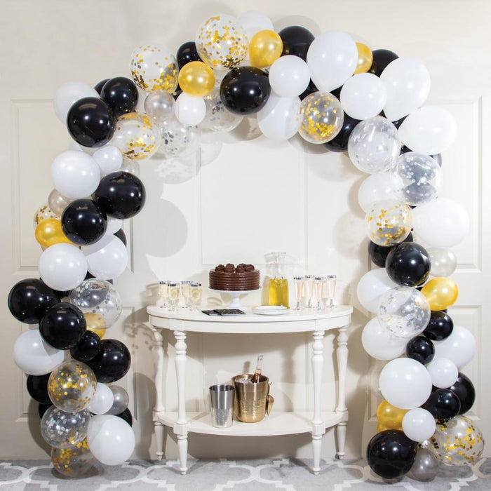 Party Decorations Black & White Balloon Garland Kit (112/Pkg)