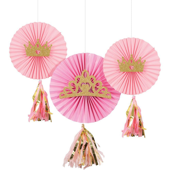 Party Decorations Paper Fans With Tassels, 12" & 8", 3 ct