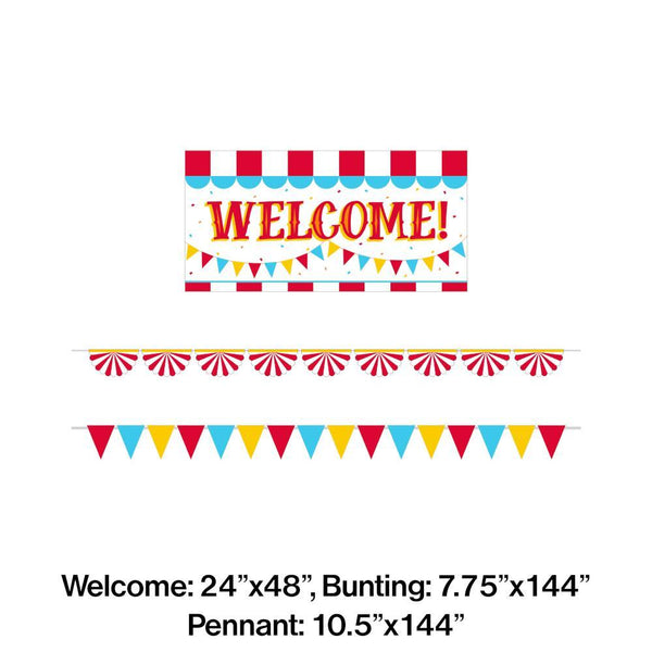 Party Decorations Carnival Banner Kit, 3 ct