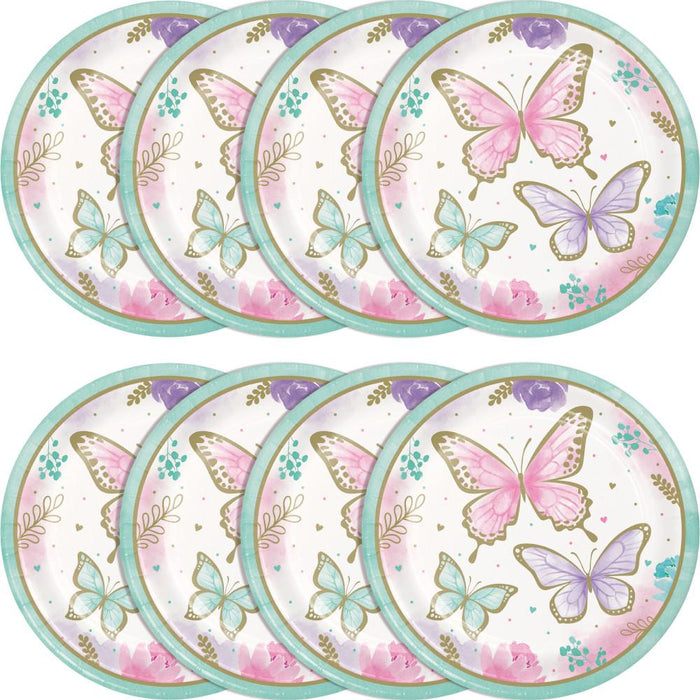 Party Decorations Butterfly Shimmer Dinner Plate 8ct