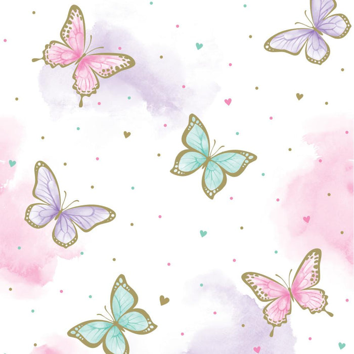 Party Decorations Butterfly Shimmer Tablecover, Paper 1ct