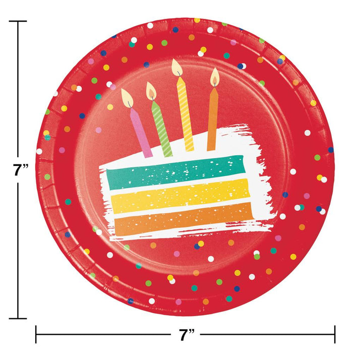 Party Decorations Festive Cake Paper Dessert Plate 8ct