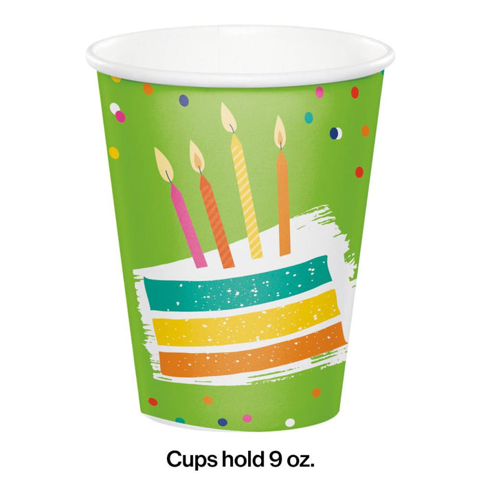 Party Decorations Festive Cake Hot/Cold Cup 9oz. 8ct