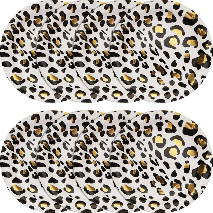 Party Decorations Leopard Dinner Plate, Foil 8ct