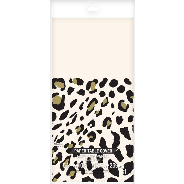 Party Decorations Leopard Print Rectangular Tablecover, Paper 1ct