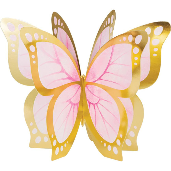 Party Decorations Butterfly Shimmer 3D Centerpiece, Foil 3ct