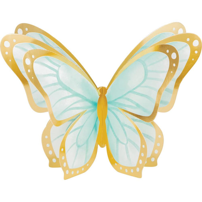 Party Decorations Butterfly Shimmer 3D Centerpiece, Foil 3ct