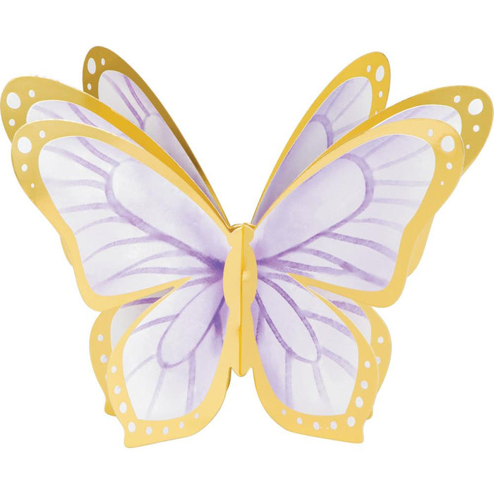 Party Decorations Butterfly Shimmer 3D Centerpiece, Foil 3ct