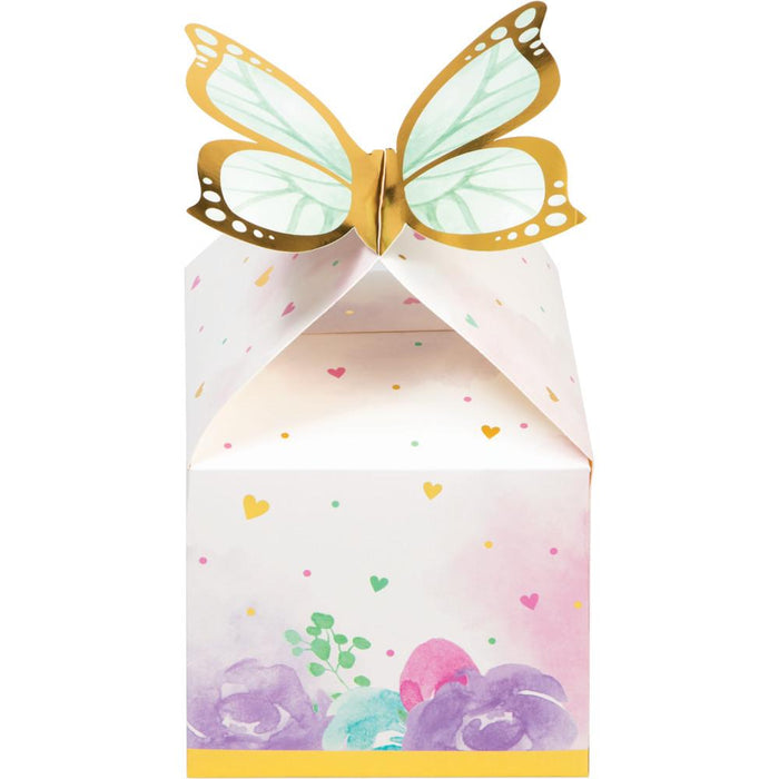 Party Decorations Butterfly Shimmer Treat Box, Foil 8ct