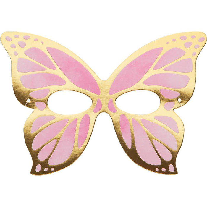 Party Decorations Butterfly Shimmer Paper Masks, Foil 8ct