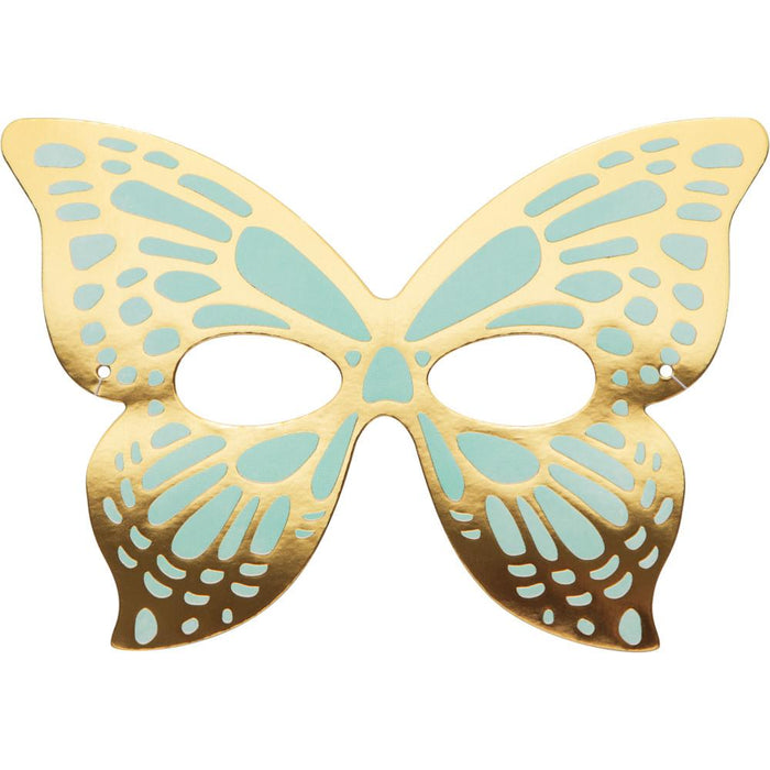 Party Decorations Butterfly Shimmer Paper Masks, Foil 8ct