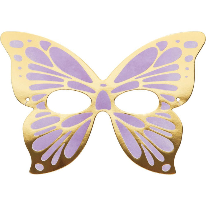 Party Decorations Butterfly Shimmer Paper Masks, Foil 8ct