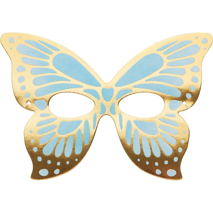 Party Decorations Butterfly Shimmer Paper Masks, Foil 8ct