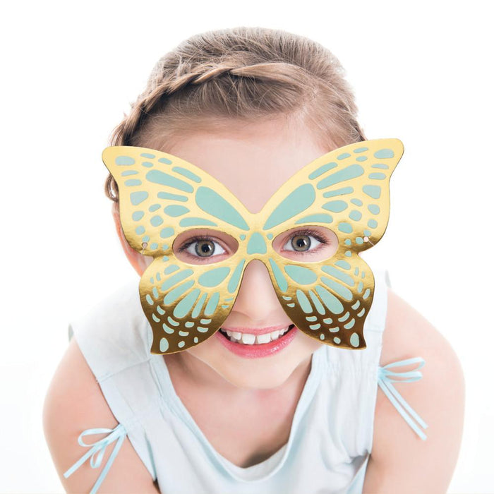 Party Decorations Butterfly Shimmer Paper Masks, Foil 8ct