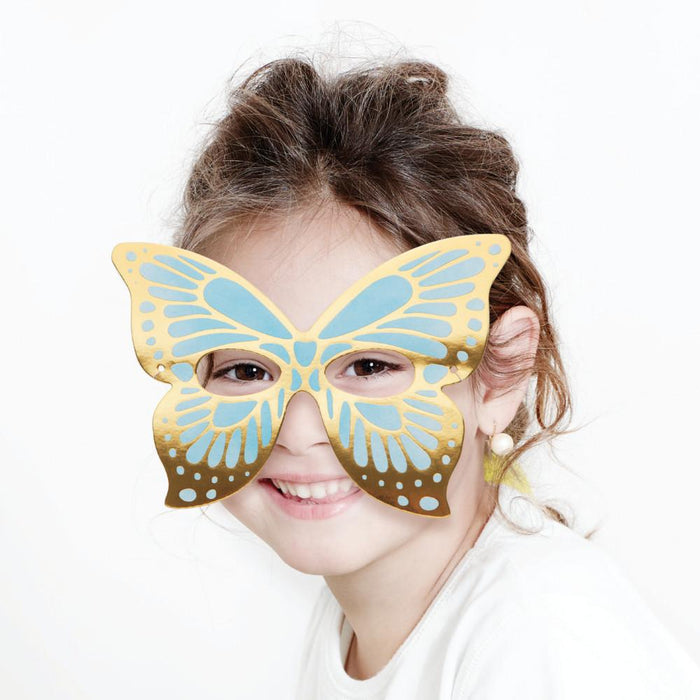 Party Decorations Butterfly Shimmer Paper Masks, Foil 8ct