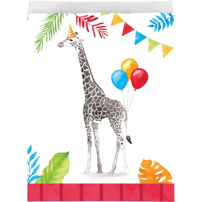 Party Decorations Party Animals Paper Treat Bags, Assorted Designs 8ct