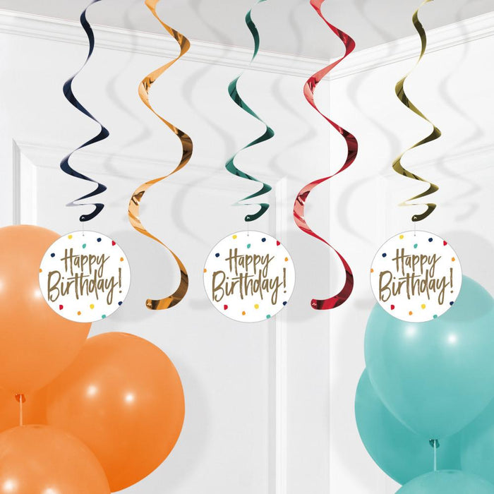 Party Decorations Birthday Stripes Dizzy Danglers Assorted 5ct