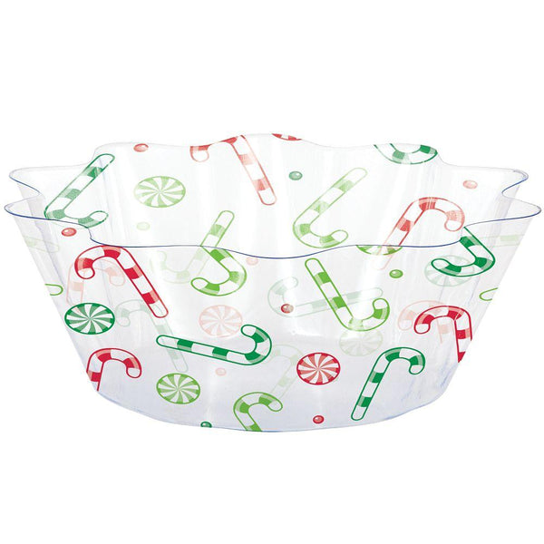 Party Decorations Christmas Candy Plastic Fluted Bowl, 1 per Pkg