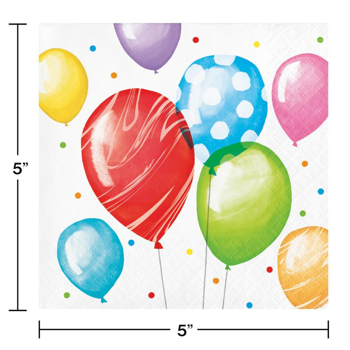 Party Decorations Balloon Bash Beverage Napkin 16ct