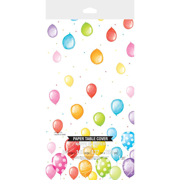 Party Decorations Balloon Bash Tablecover, Paper 1ct