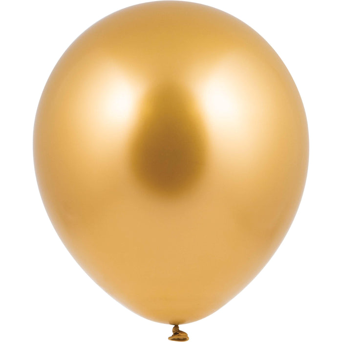 Party Decorations Birthday Latex Balloons 12" Silver Gold Metallic 12ct