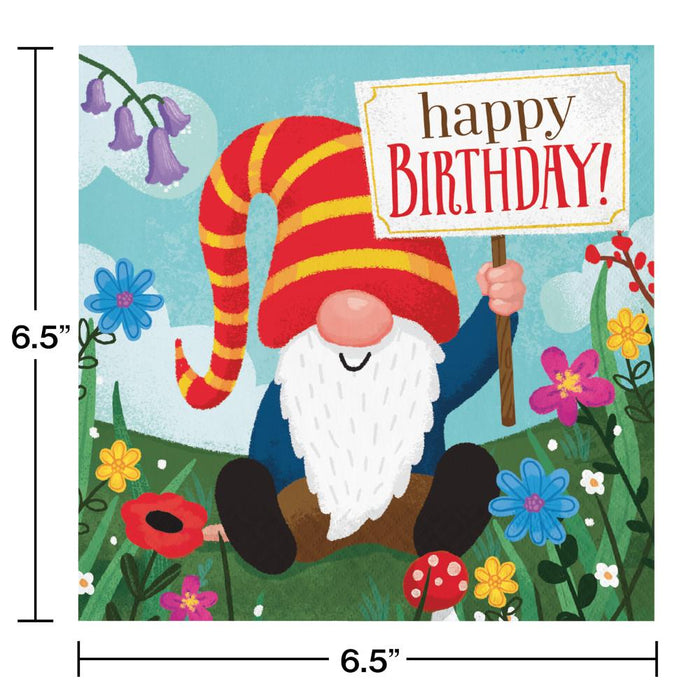 Party Decorations Party Gnomes Luncheon Napkin 16ct