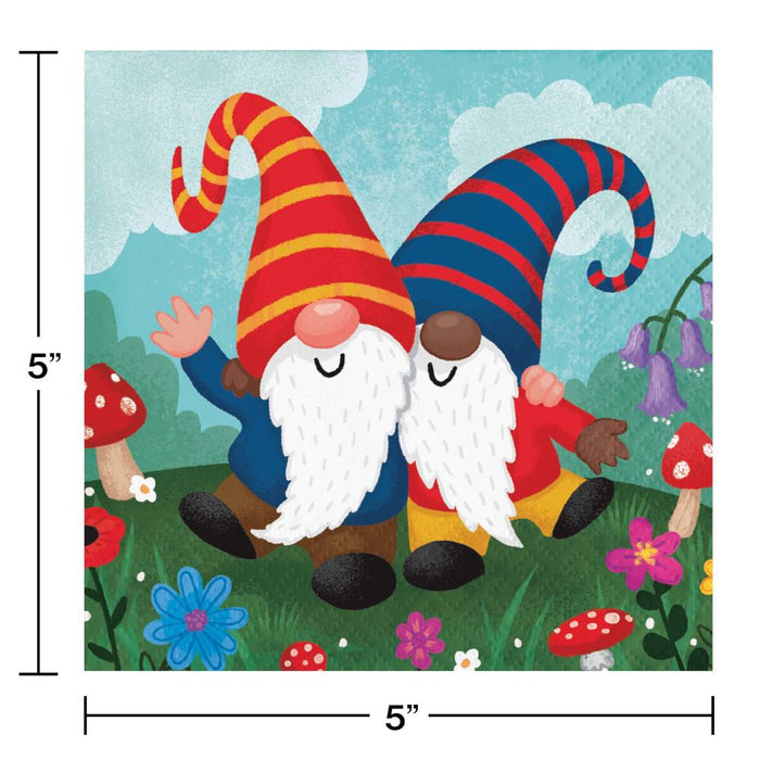 Party Decorations Party Gnomes Beverage Napkin 16ct